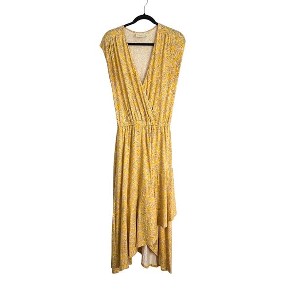 Maeve Fete Dress Womens S Midi Anthropologie Spring Floral Stretch Cinch Waist - Picture 2 of 8